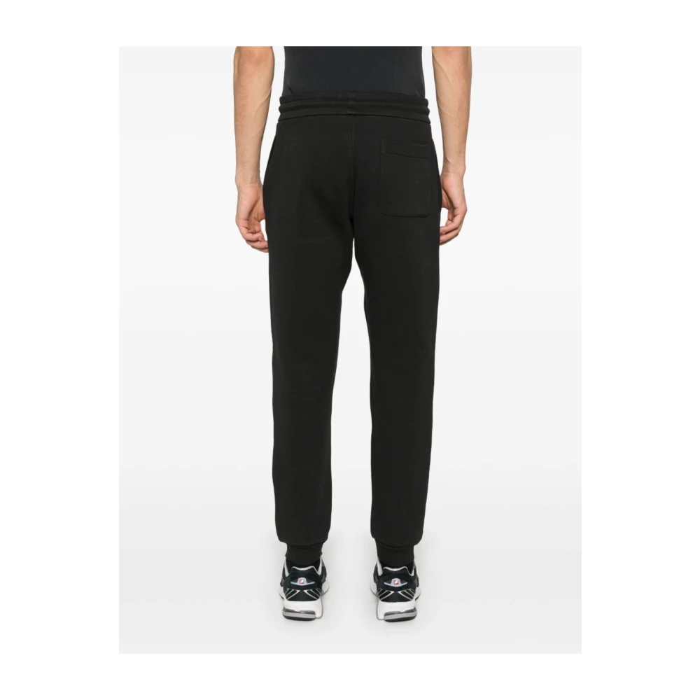 Moncler Grijze Trekkoord Broek Geribbelde Enkels Black Heren
