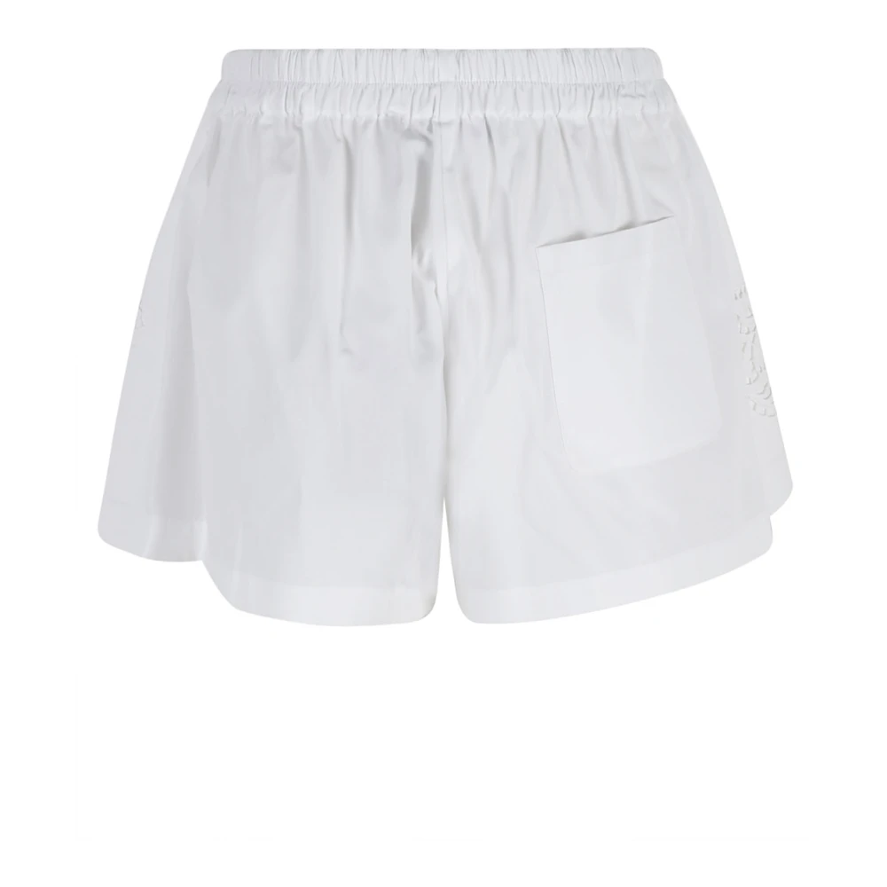 Versace Barok Geborduurde Katoenen Poplin Shorts White Dames