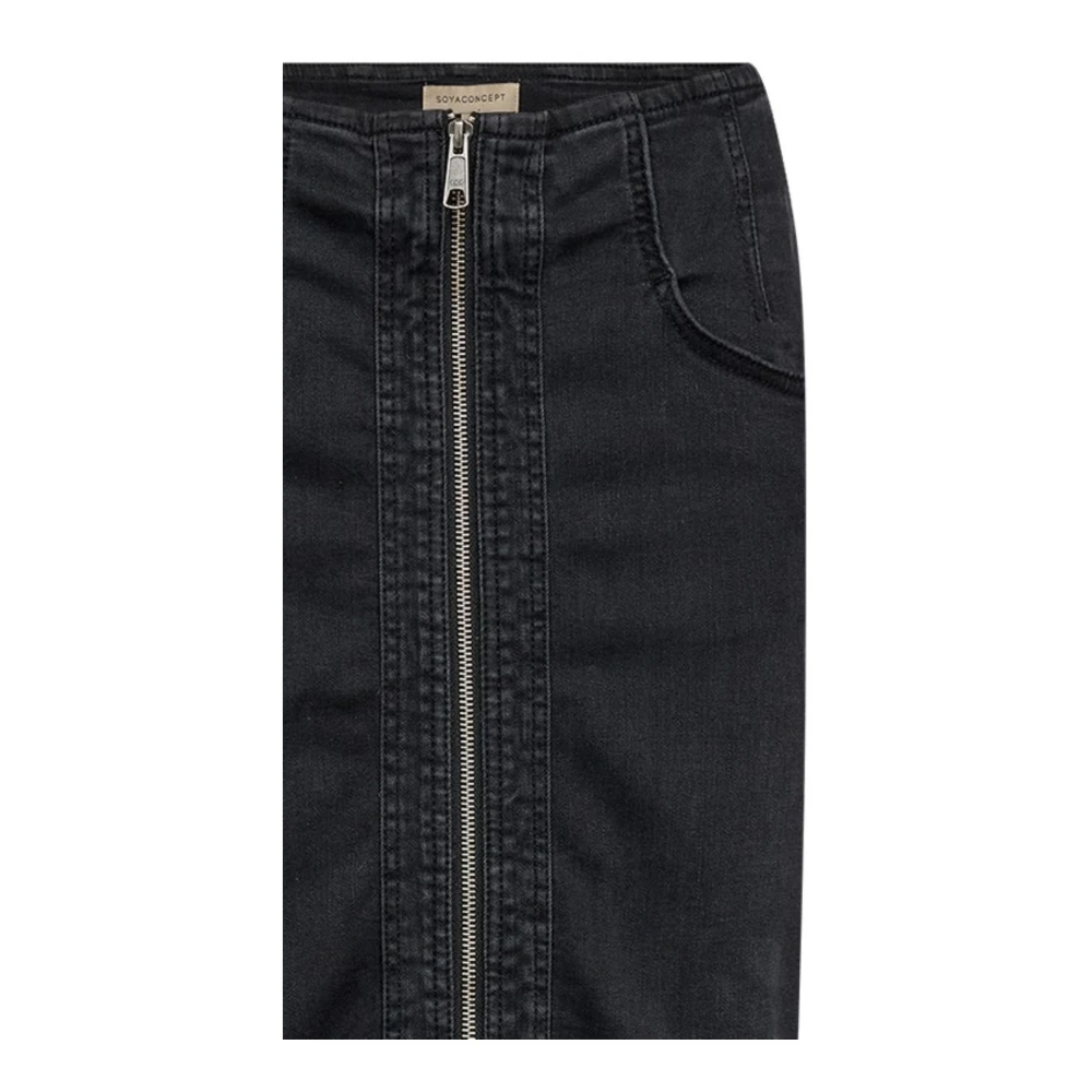 Soyaconcept Rok met ritsdetail Grijs Black Dames