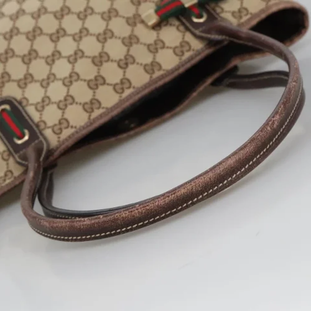 Gucci Vintage Pre-owned Canvas gucci-bags Beige Dames