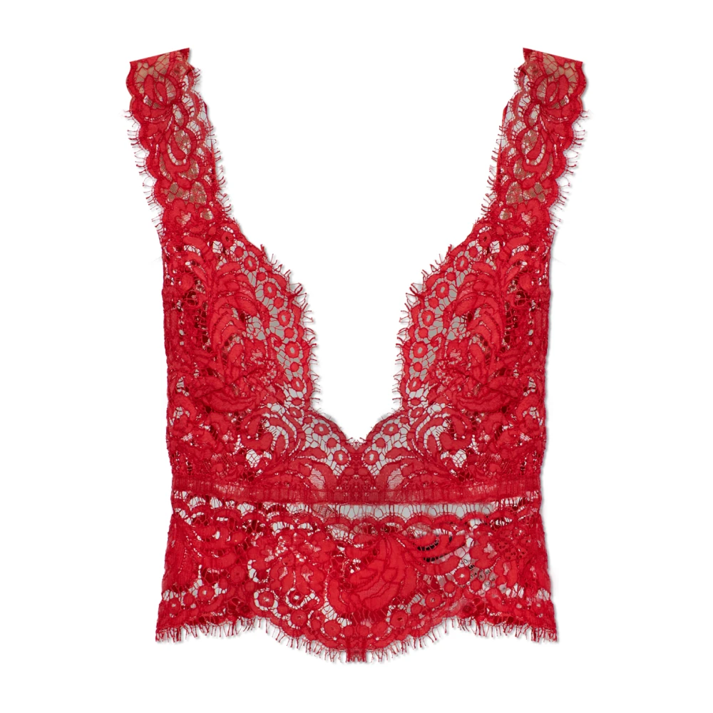 Dsquared2 Donna Rosso - Crop Top Ricamato - Tops - Xs