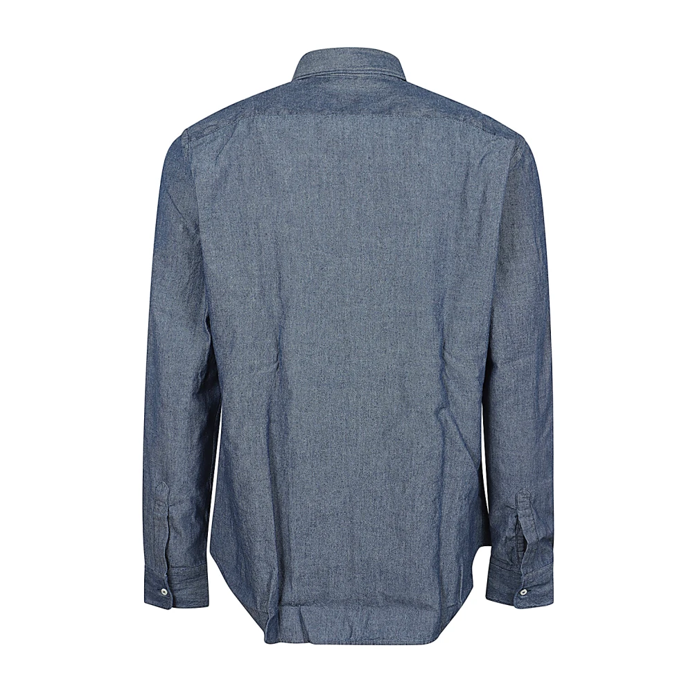 Aspesi Denim overhemd met klassieke kraag Blue Heren
