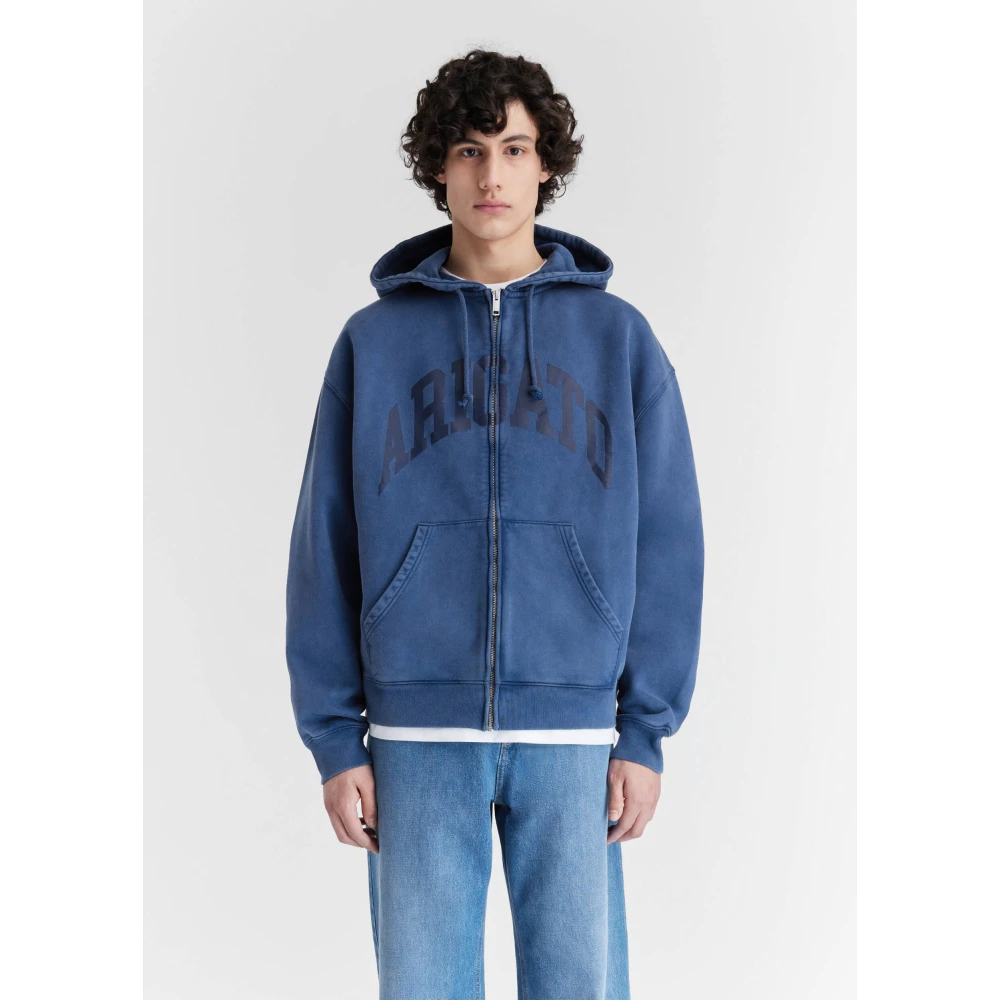 Axel Arigato Link Zip-Up Hoodie Blue Heren