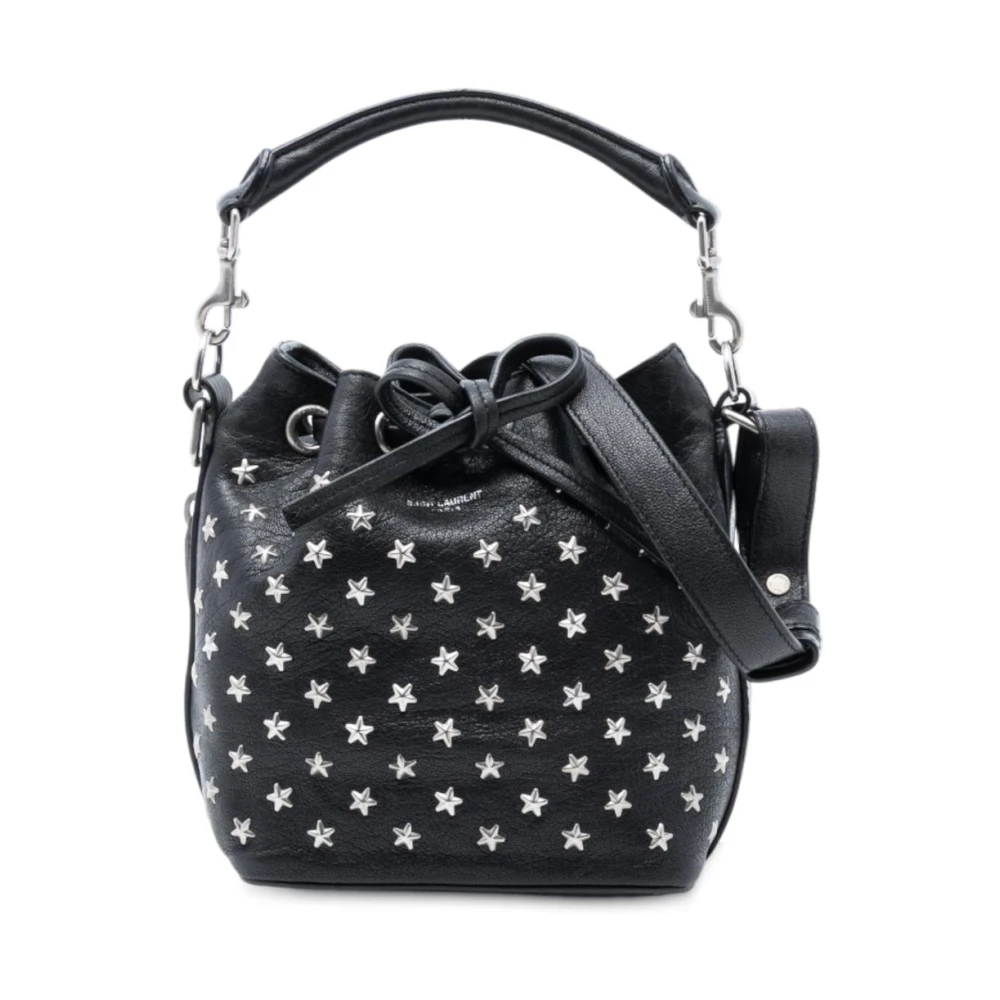 Saint Laurent Vintage Women's Black Pre-Owned Leather Bucket Bag