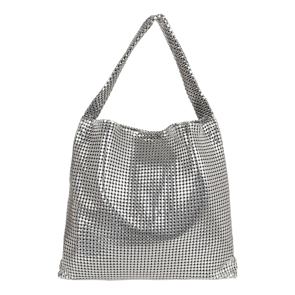 Paco Rabanne Metallic Schoudertassen Ss24 Gray Dames