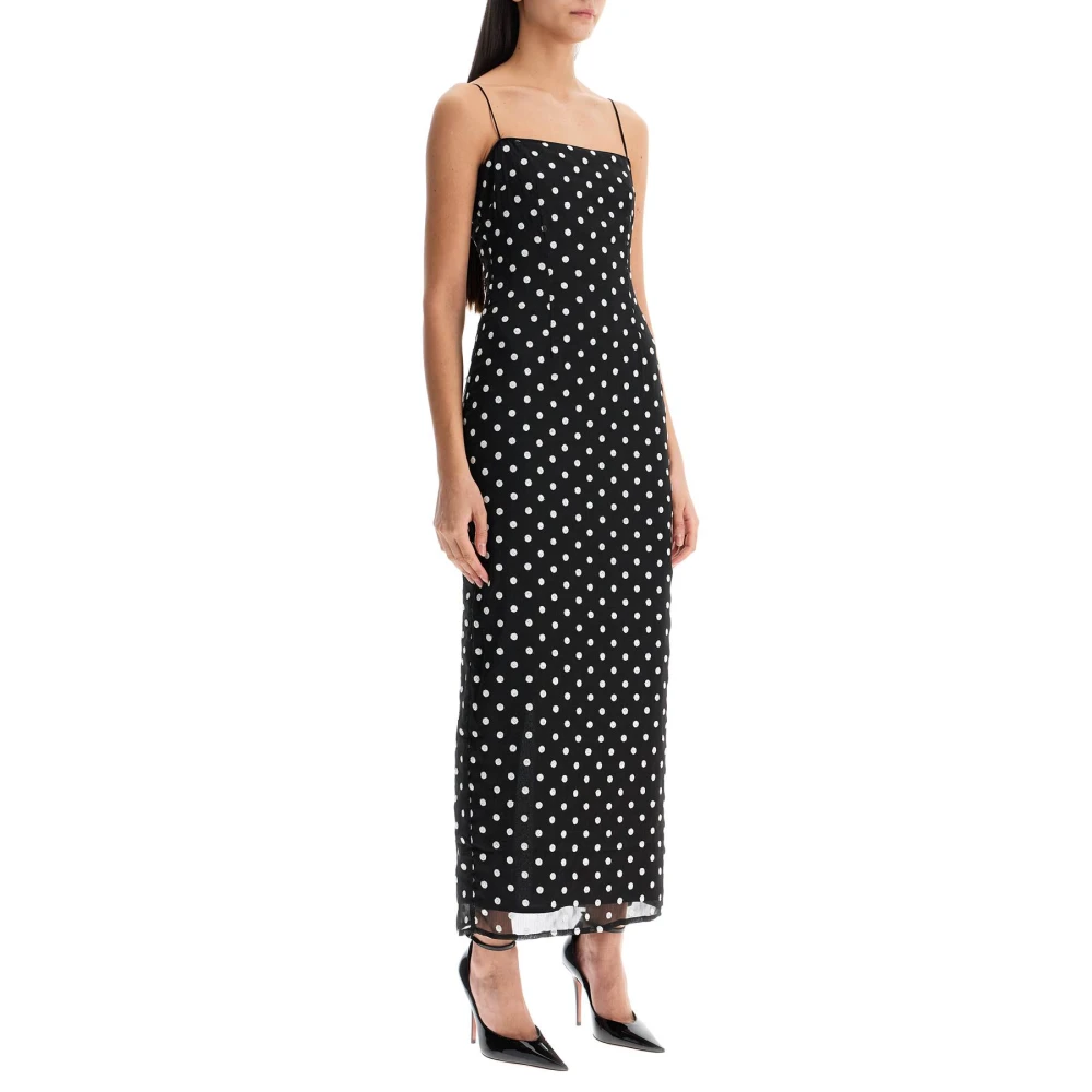 Rotate Birger Christensen Polka Dot Sequin Midi Jurk Black Dames