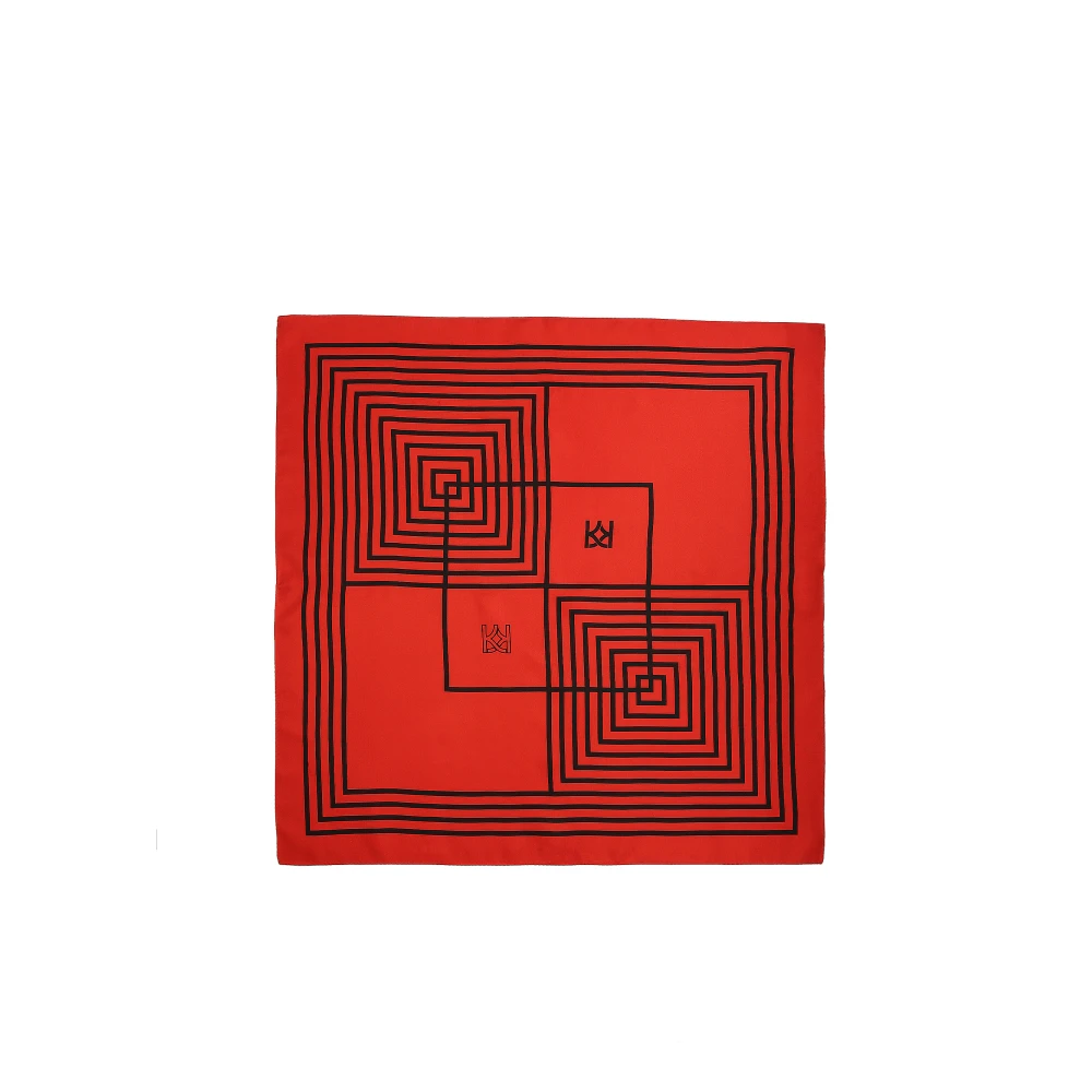 Kazar Rode zijden sjaal met monogram Red Dames