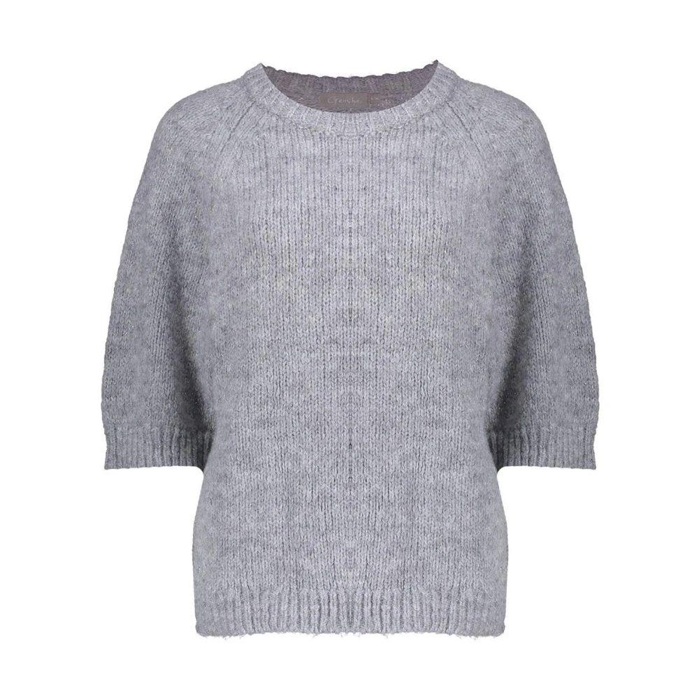 Geisha Pullover met lurex en korte mouwen Gray Dames