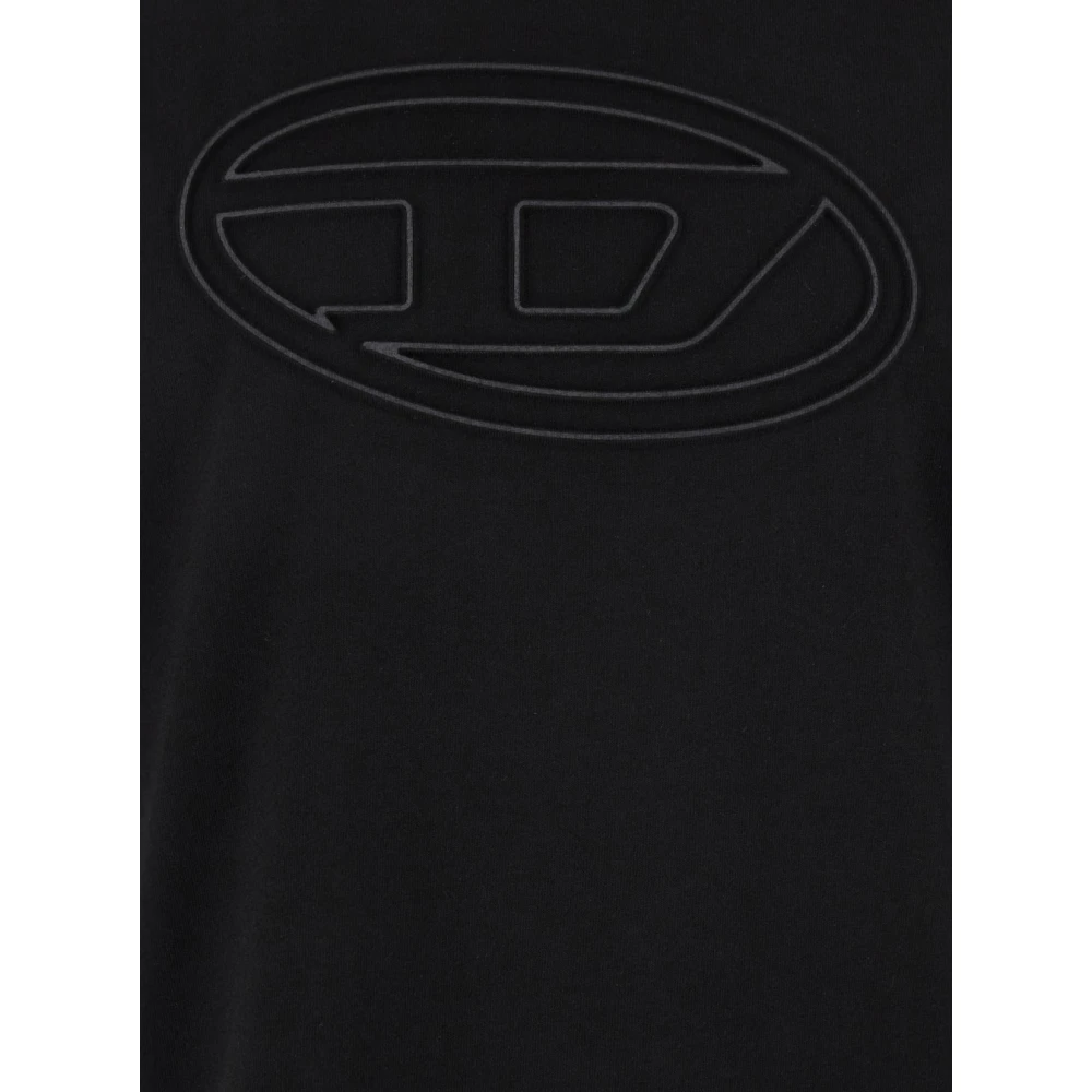Diesel Zwarte mouwloze top met Maxi Oval D-logo Black Heren