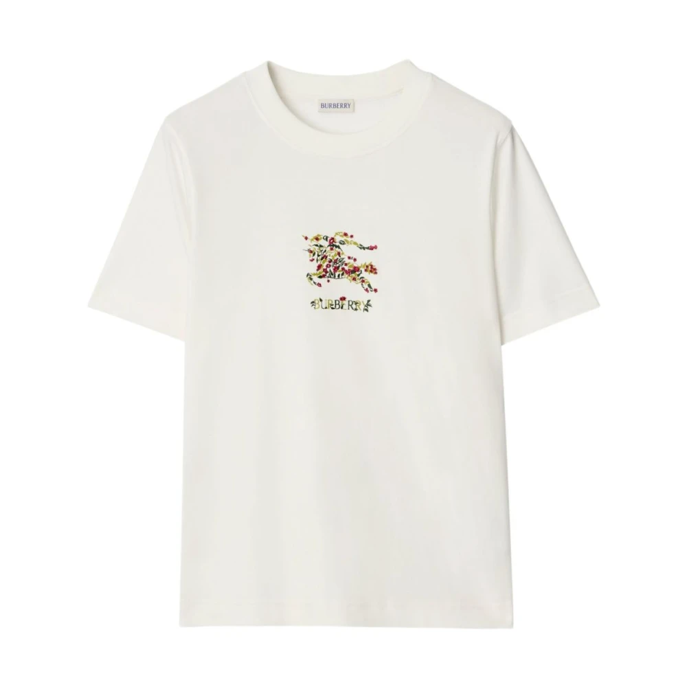 Burberry Women's White Equestrian Knight T-Shirt - T-Shirts - S - Tops