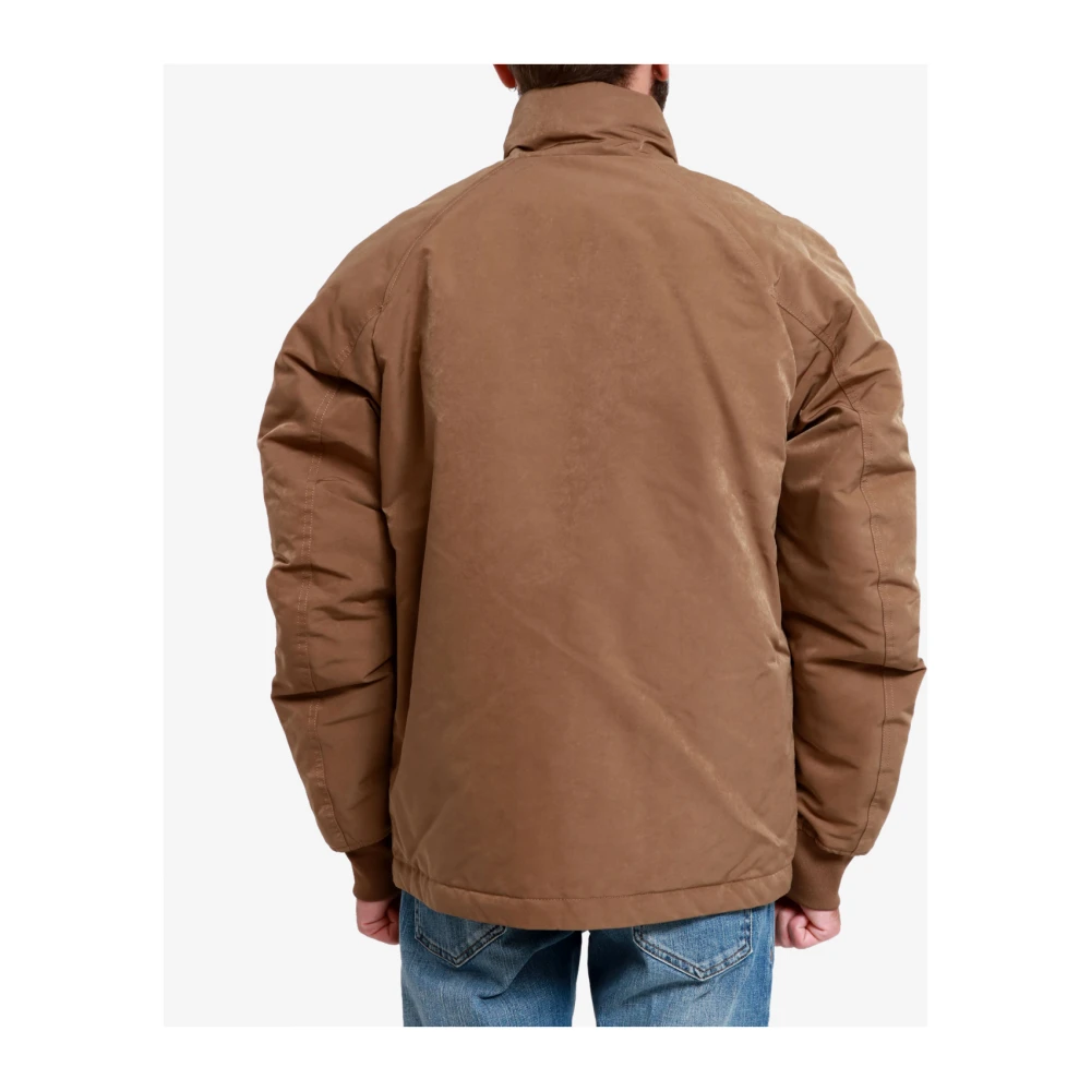 Blauer Bruine Gewatteerde Winterjas Brown Heren