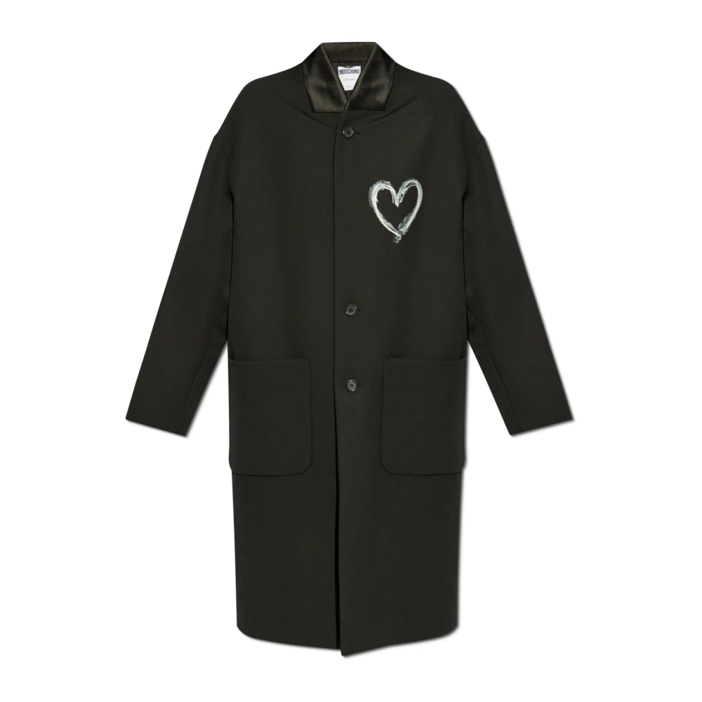 Moschino Jas met hartvormige print Black Dames