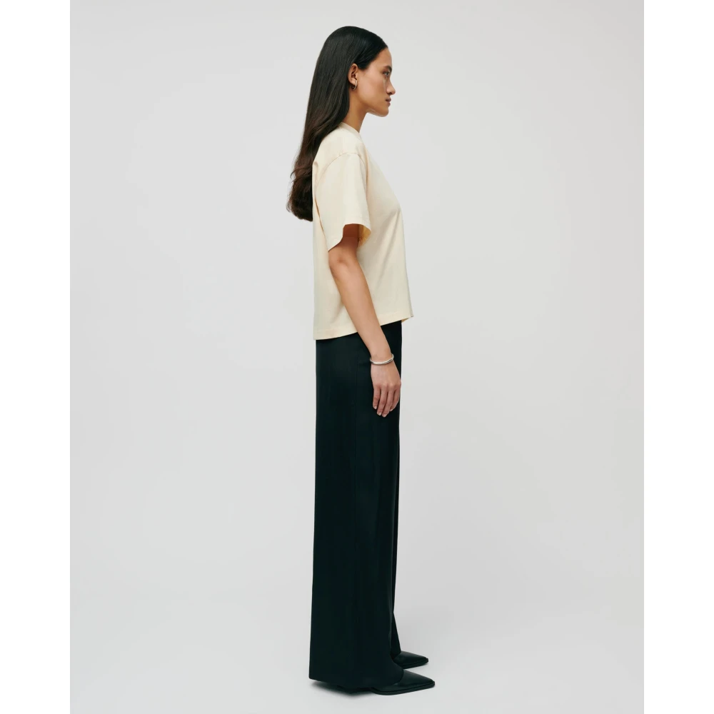 IVY OAK Boxy Katoenen T-shirt in Bleekgeel Yellow Dames