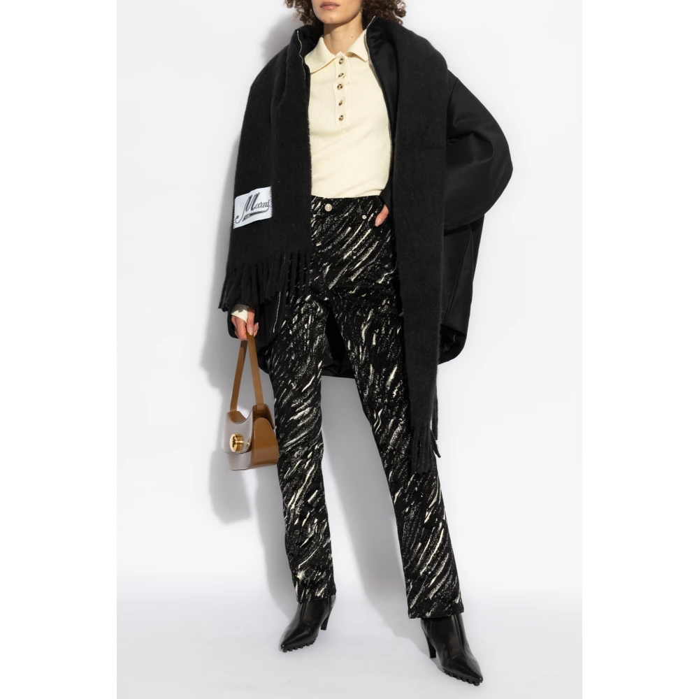 Marni Broek met fluwelen afwerking Black Dames