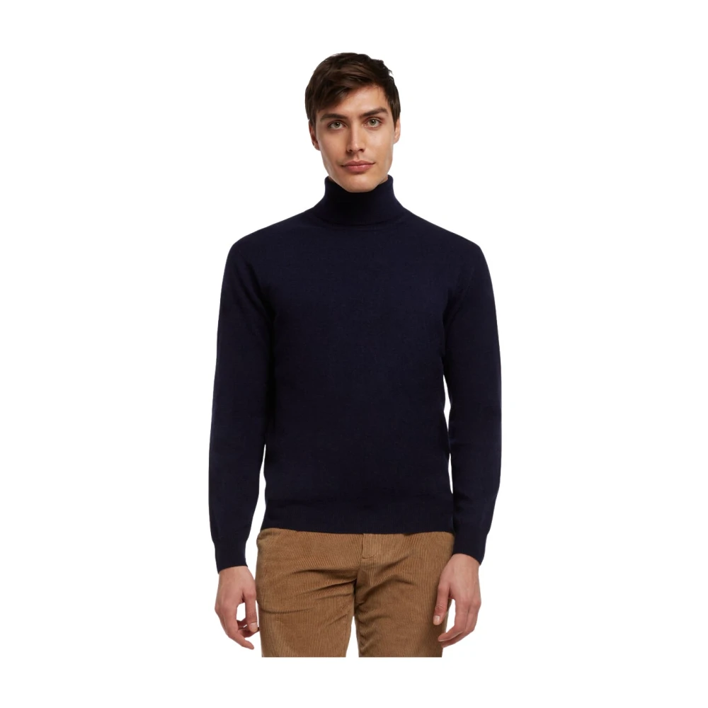 Brooks Brothers Men's Blue Wool And Cashmere Turtleneck Jumper - Turtlenecks - L - Knitwear