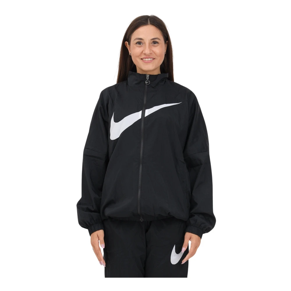 Nike Black Oversized Breezy Jacket With Mesh Lining - Female - Training Jackets - M - Sport
