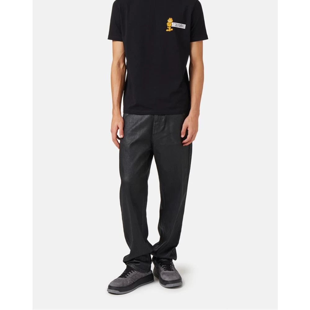Iceberg Slim fit stretch jersey T-shirt Black Heren