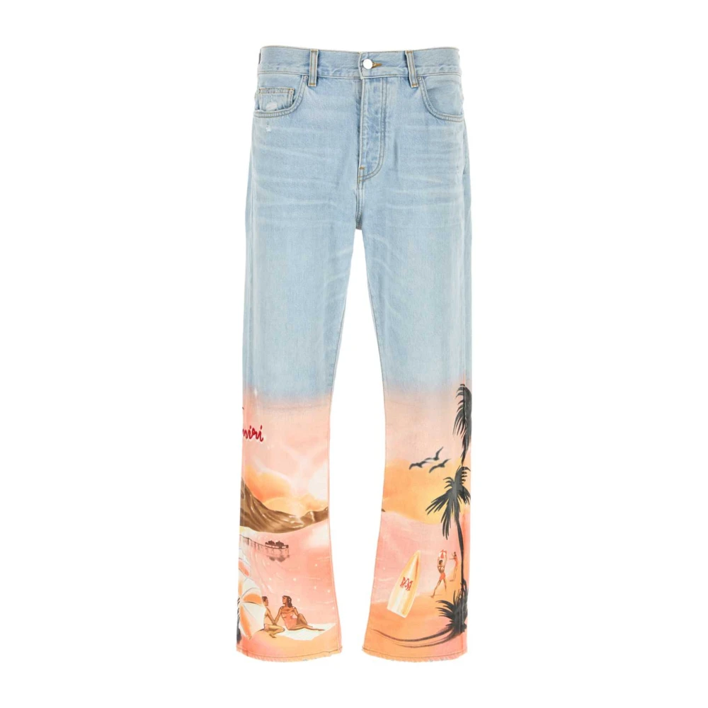 Amiri Lichtblauwe denim jeans Multicolor Heren