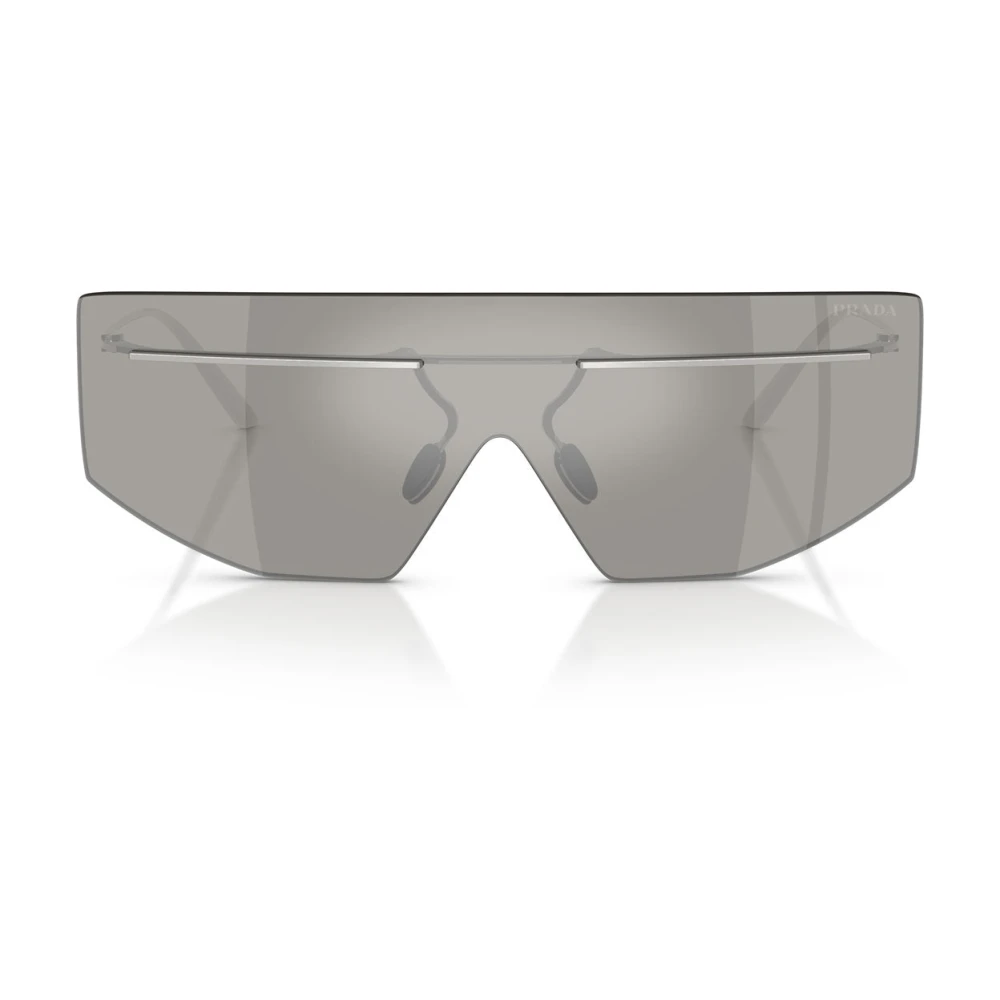 Prada Unisex Gray Sunglasses, 40 Mm, Shield Sunglasses
