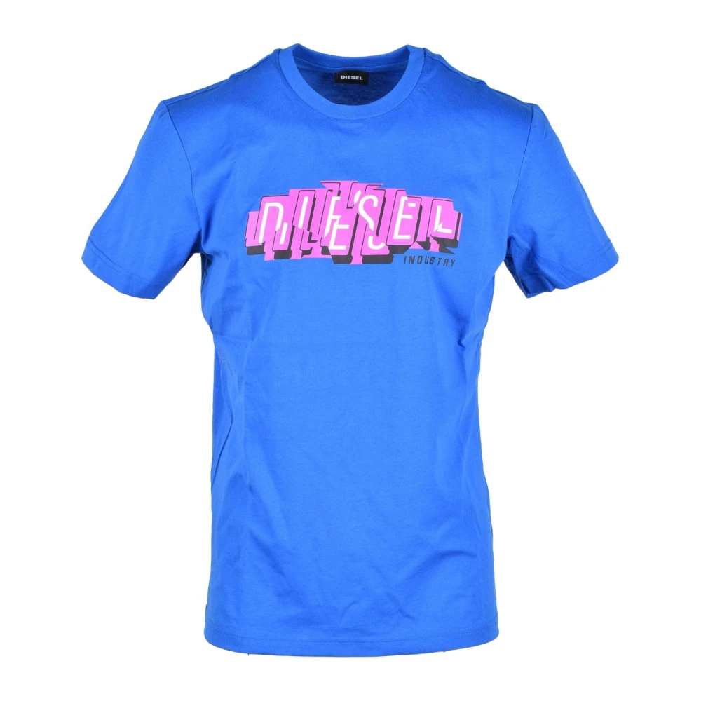 Diesel Katoenen T-shirt Blue Heren