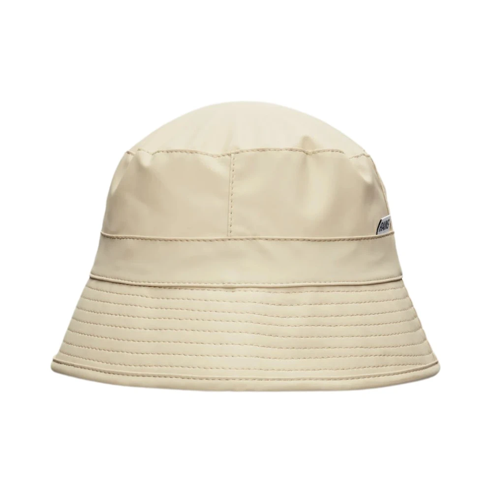 Rains Bucket Hat met Laag Silhouet en Stikdetails Beige Unisex