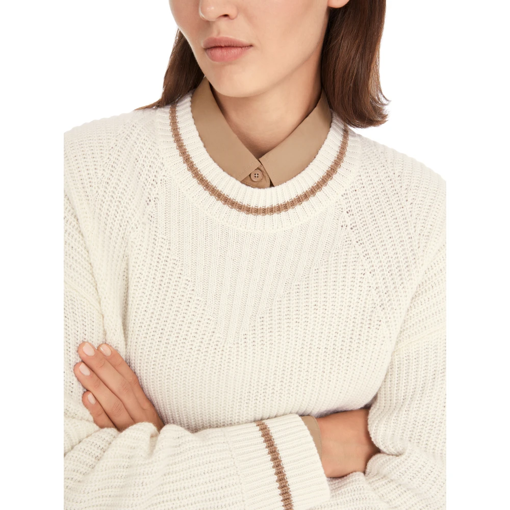 Marc Cain Ei-vormige Gebreide Trui White Dames