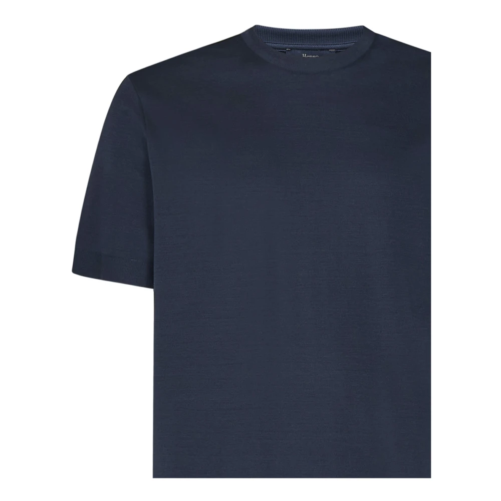 Herno Blauwe Crew Neck T-shirts en Polos Blue Heren