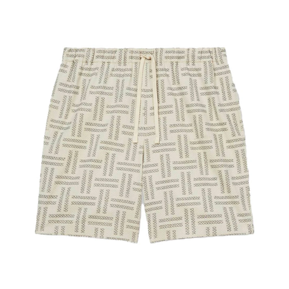 Kenzo Elastische Taille Weefshorts Beige Heren