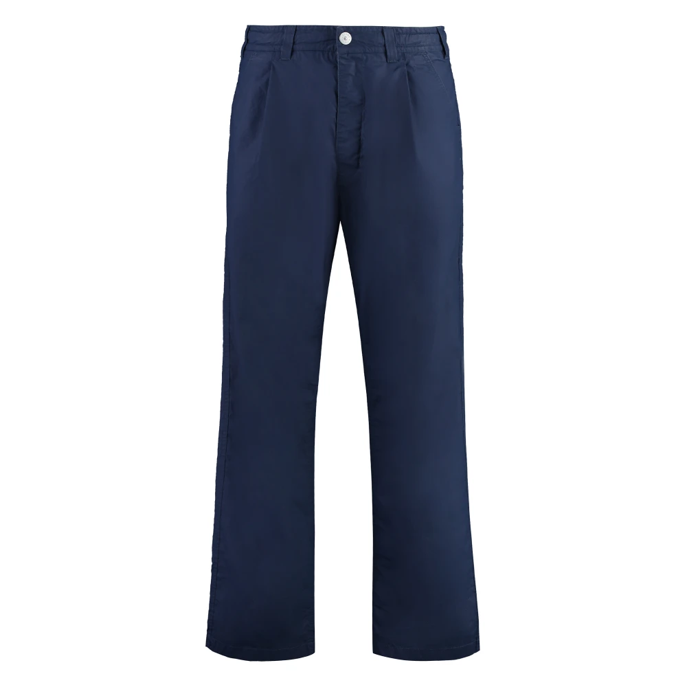 Stone Island Blue Straight Trousers, Male, W33, Cotton Trousers