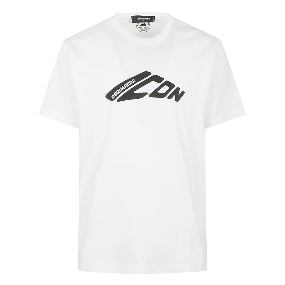 Dsquared2 White Crew Neck T-Shirts And Polos - Male - T-Shirts - L - Tops