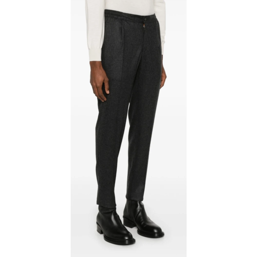 Kiton Houtskoolgrijze Tapered Broek Gray Heren