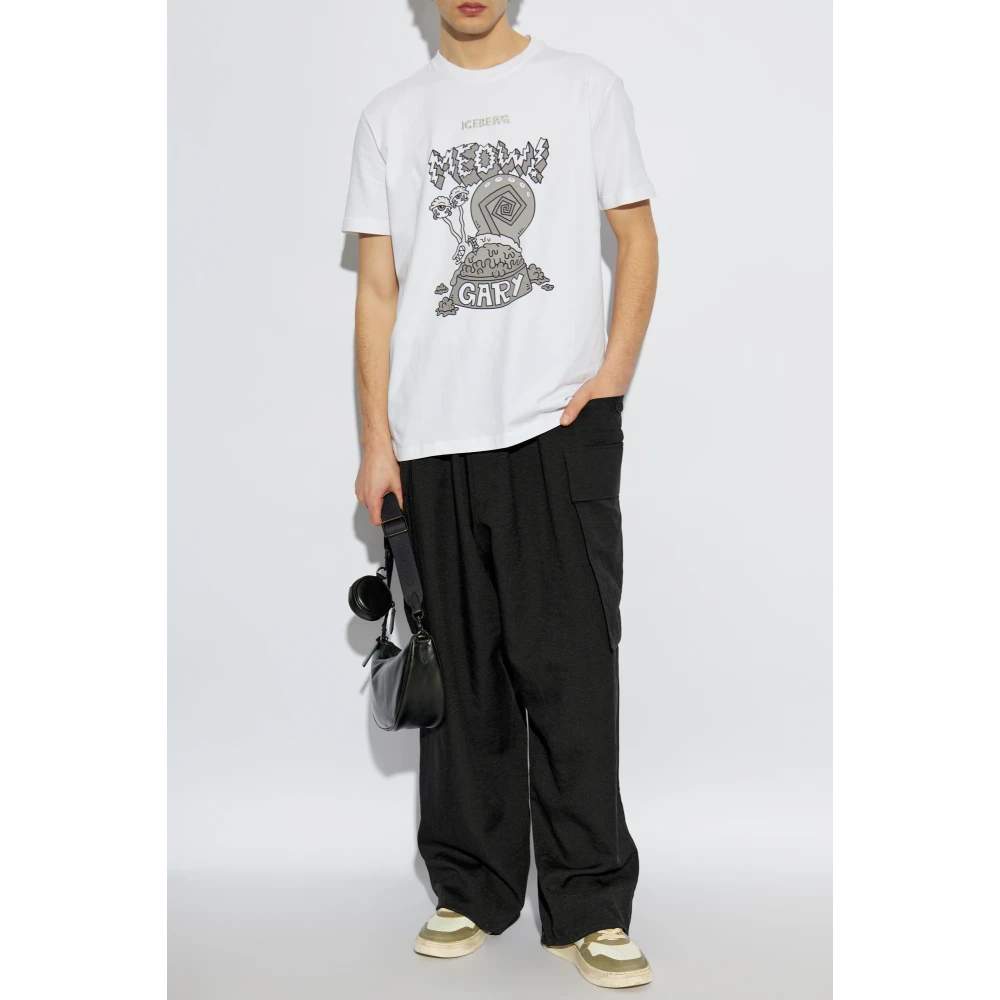 Iceberg Bedrukt T-shirt White Heren