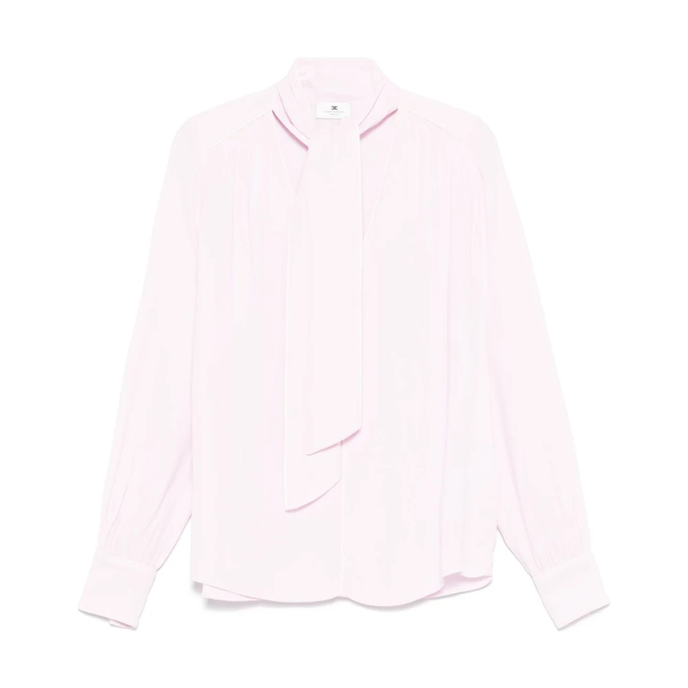 Elisabetta Franchi Roze Geborduurde Logo Blouse Pink Dames