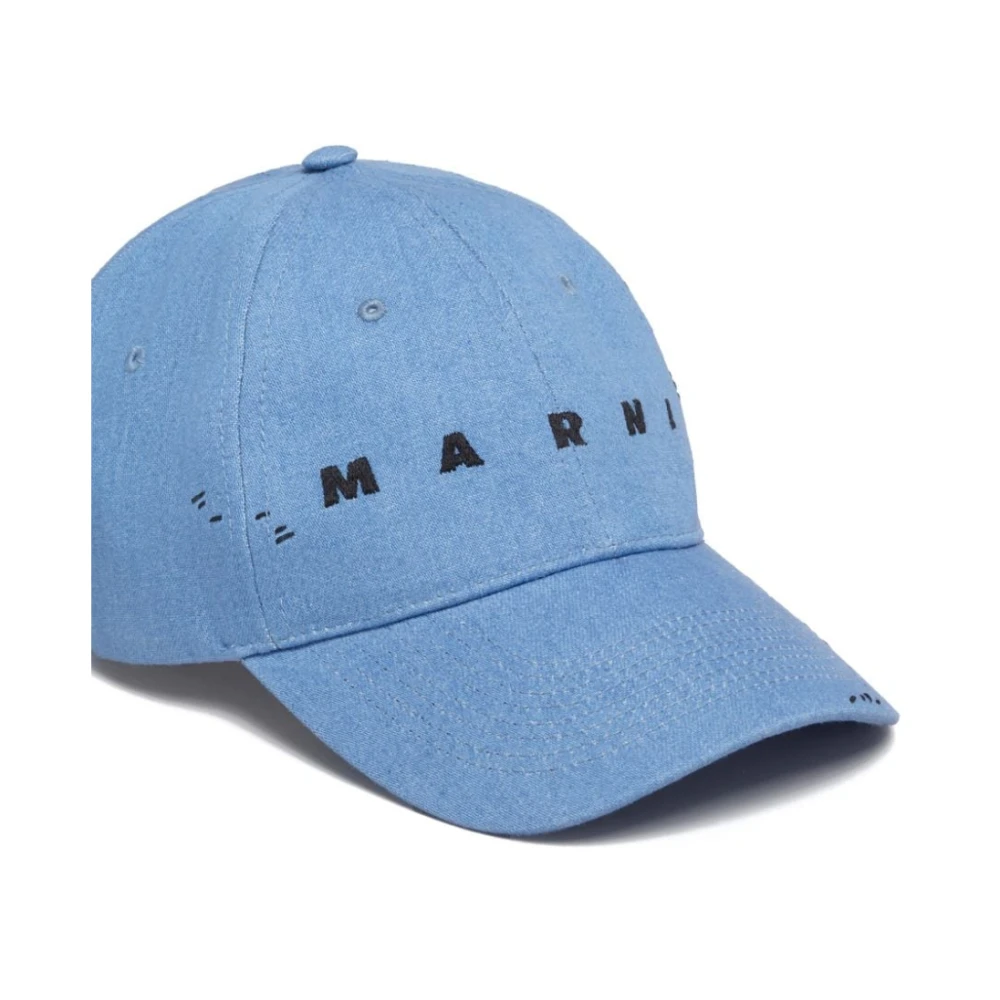 Marni Blauwe Bucket Hat Blue Heren