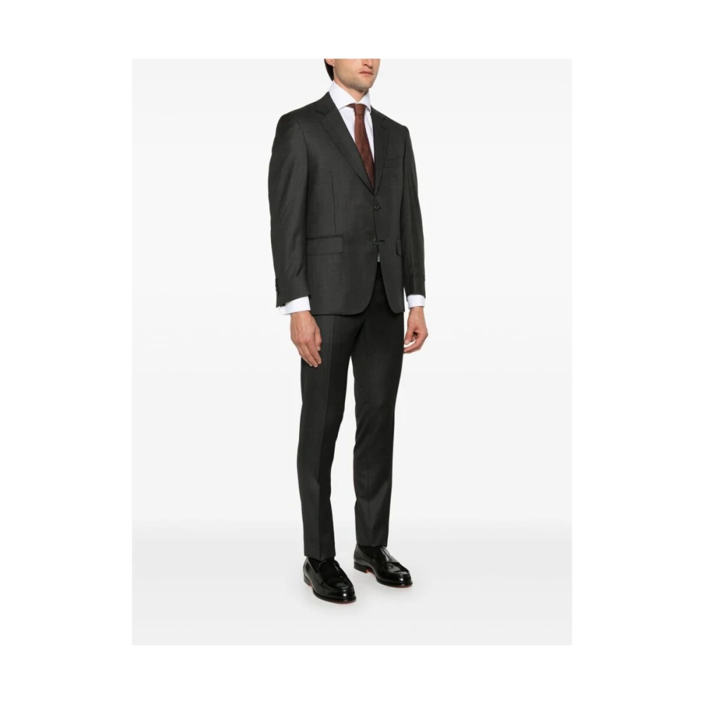 Canali Slate Grey Wool Blazer Suit Gray Heren