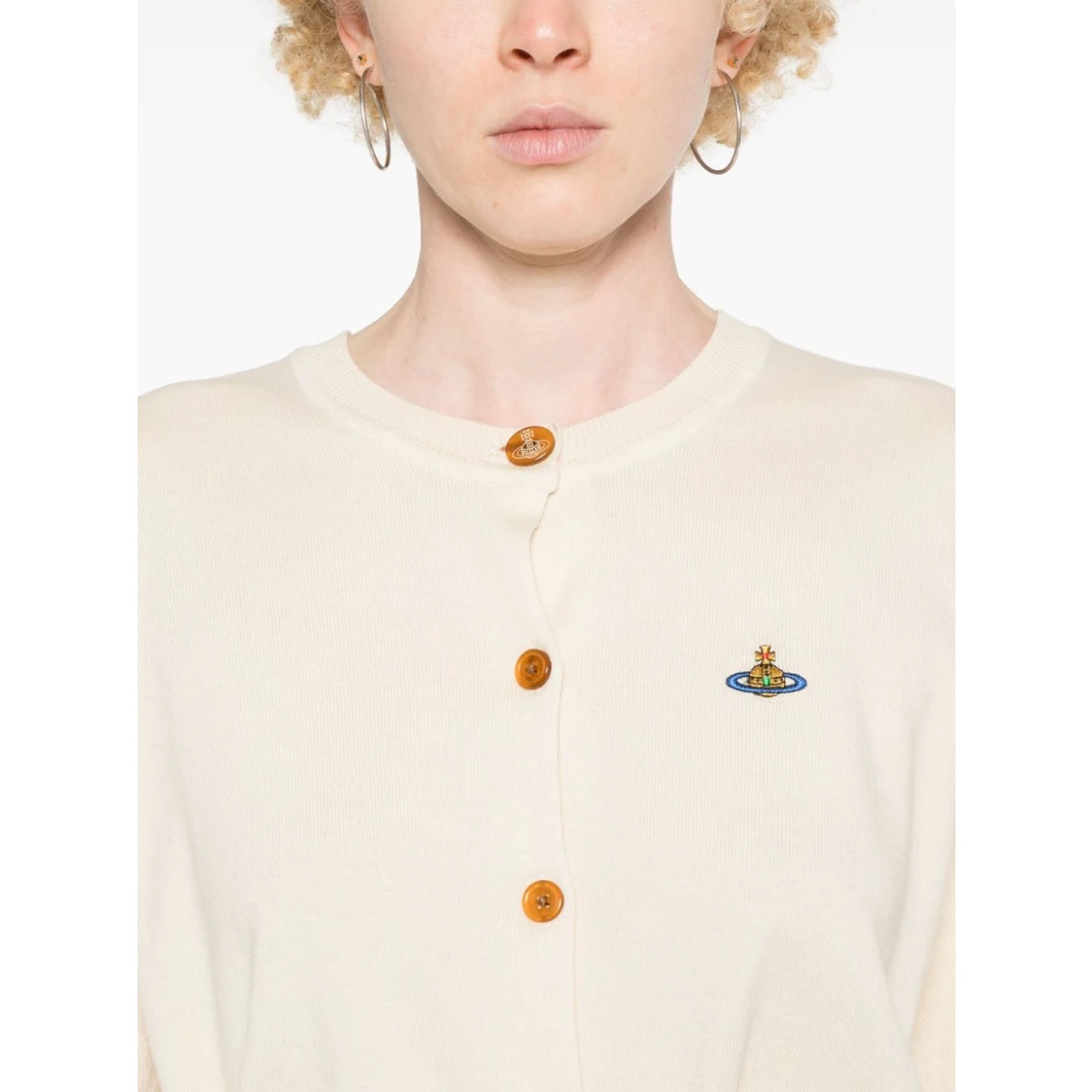 Vivienne Westwood Off-White Gebreide Trui met Orb Logo White Dames