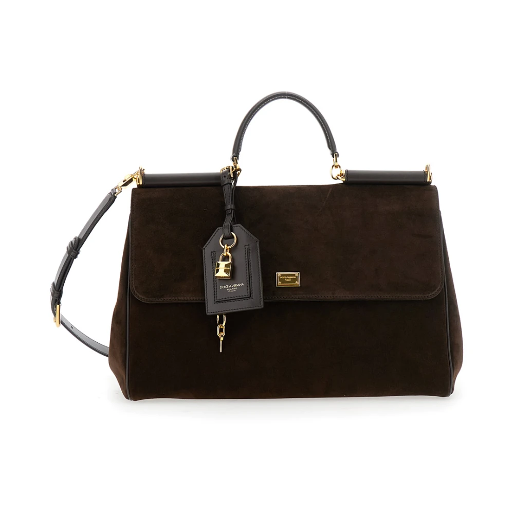 Dolce & Gabbana Donna Marrone - Borsa A Tracolla In Camoscio Di Alta Qualità - Bags - One Size - Immagine 3