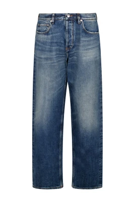 Blå Loose Fit Distressed Jeans