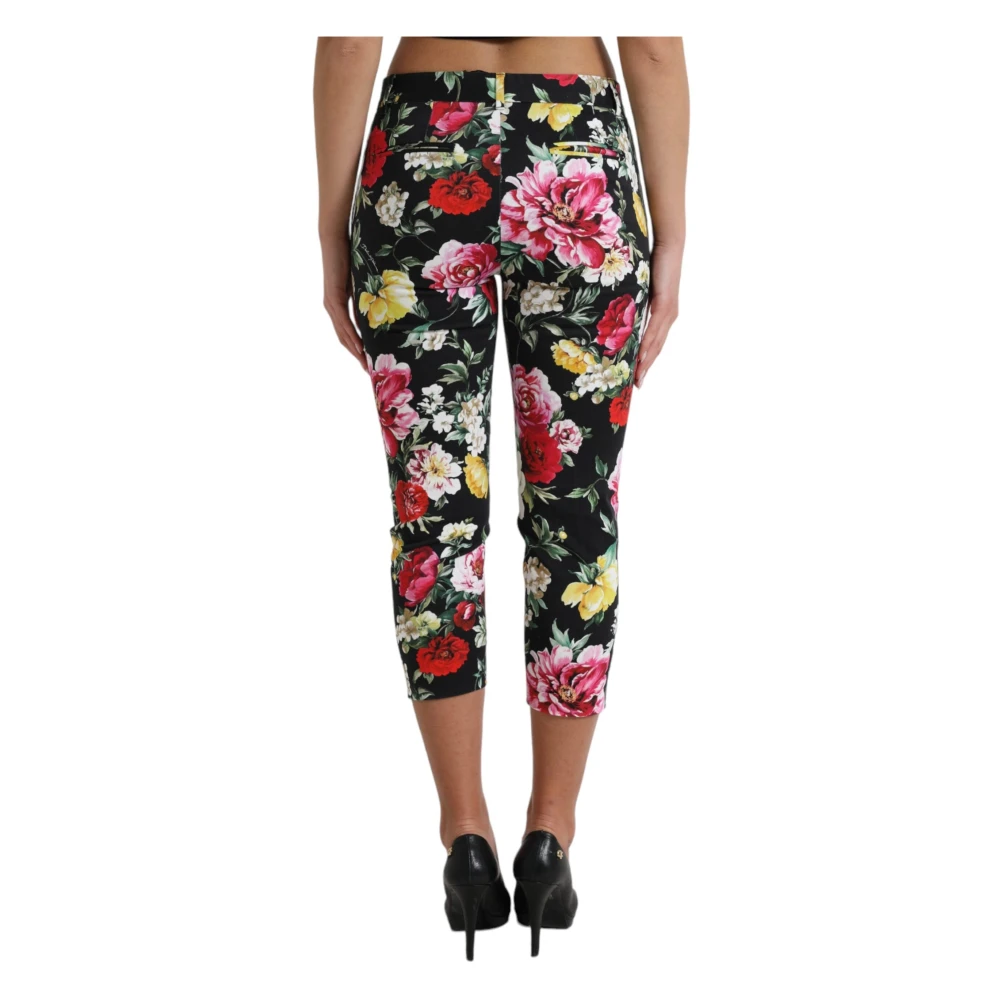 Dolce & Gabbana Elegante Bloemen Cropped Broek Multicolor Dames