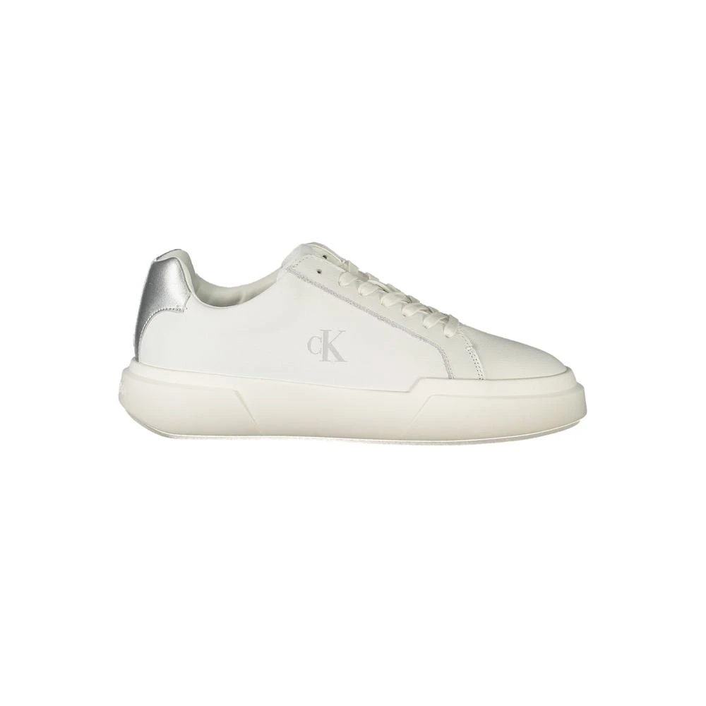 Calvin Klein Women's White Sneakers, 5 Uk, Leather Sneaker