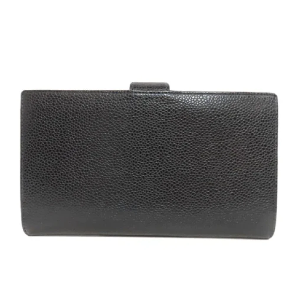 Chanel Vintage Pre-owned Leather wallets Black Dames