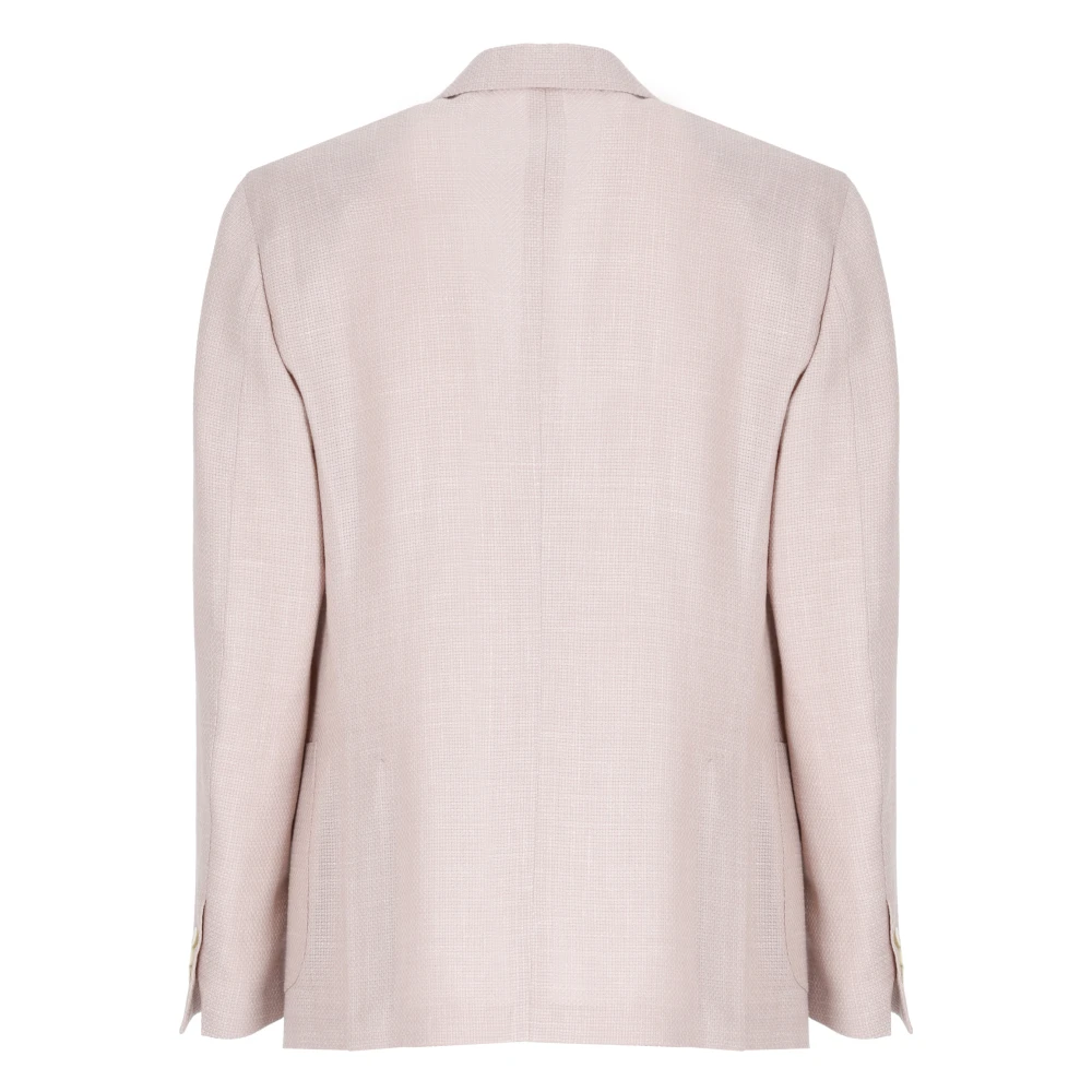 Lardini Roze wollen blend jas voor mannen Pink Heren