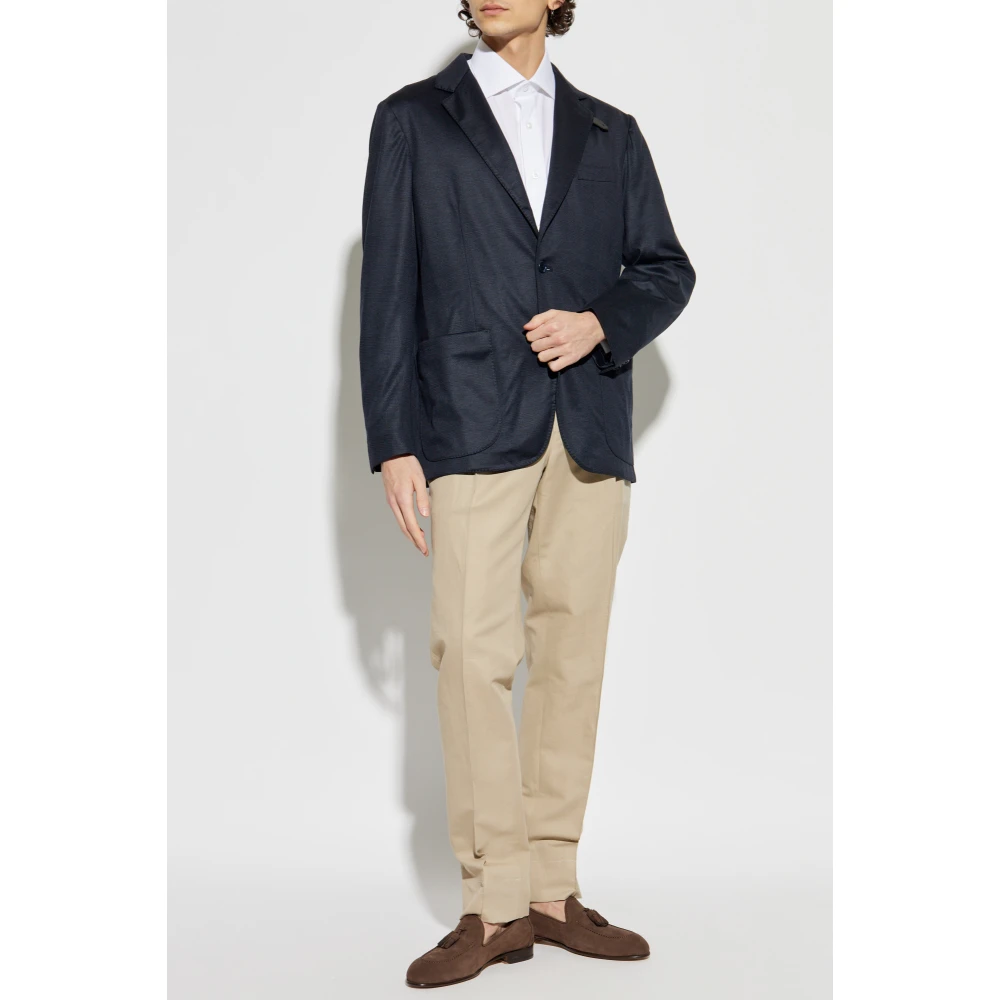 Brioni Blazer met ruitpatroon Blue Heren