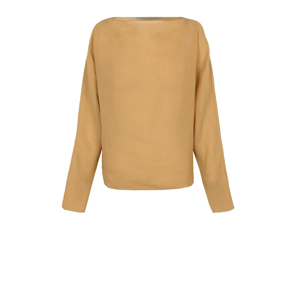 Cortana Pune top in perzik ramie Yellow Dames