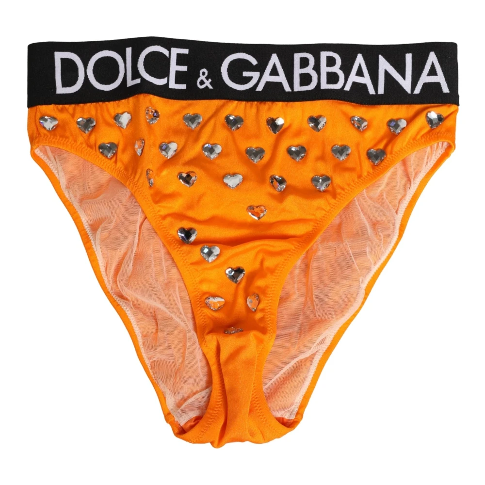 Dolce & Gabbana Women's Orange High Waist Brief - Underpants - S - Underwear