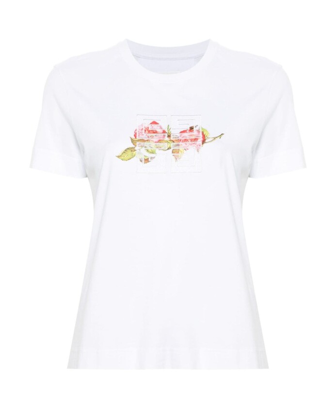 white-floral-print-jersey-top