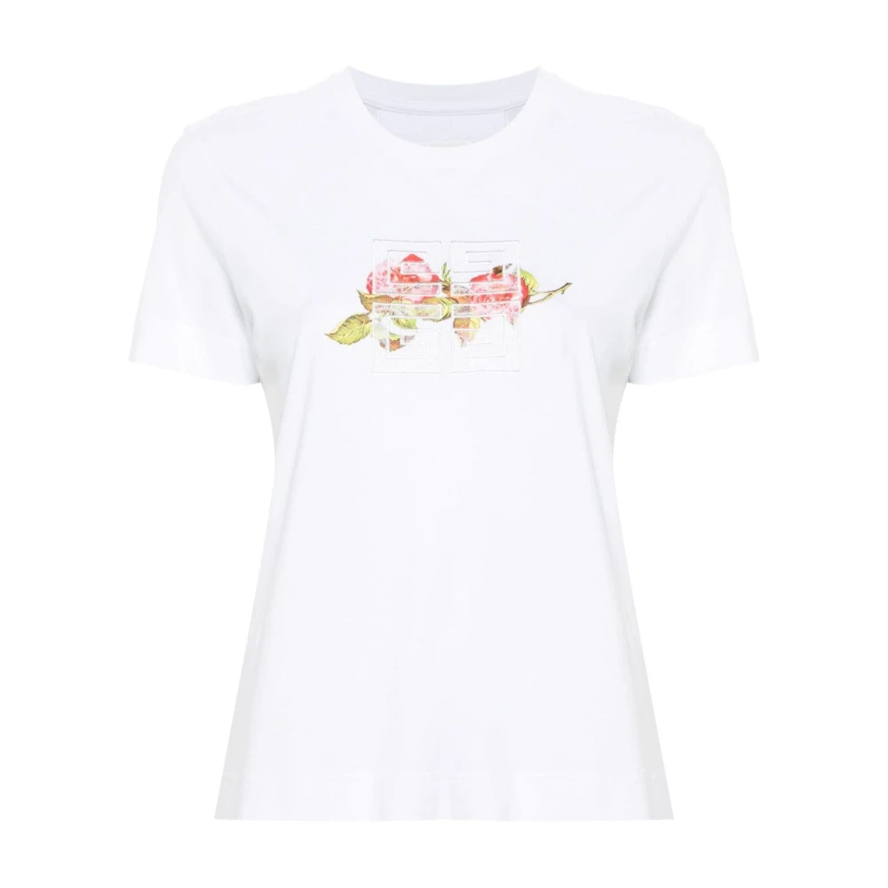 Givenchy Witte Jersey Top met Bloemenprint White Dames