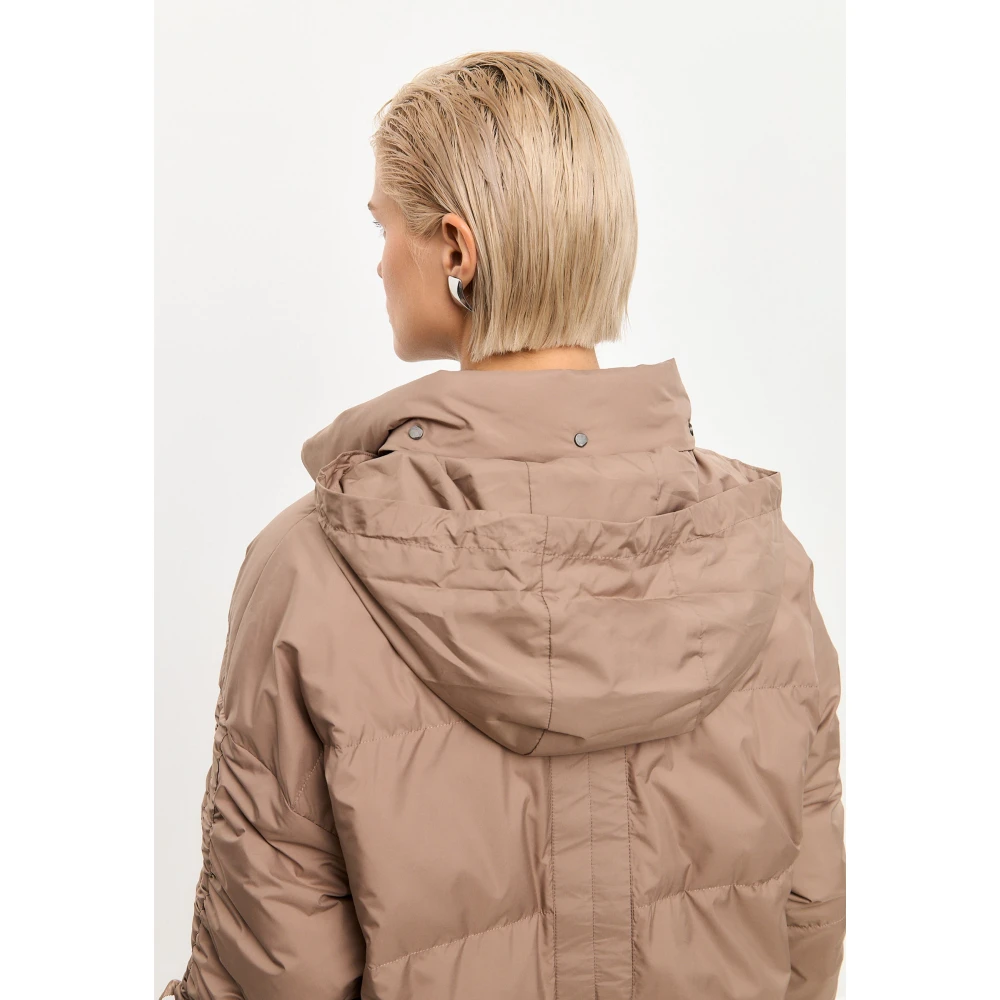 Cesare Gaspari Oversized Gewatteerde Pufferjas Beige Dames