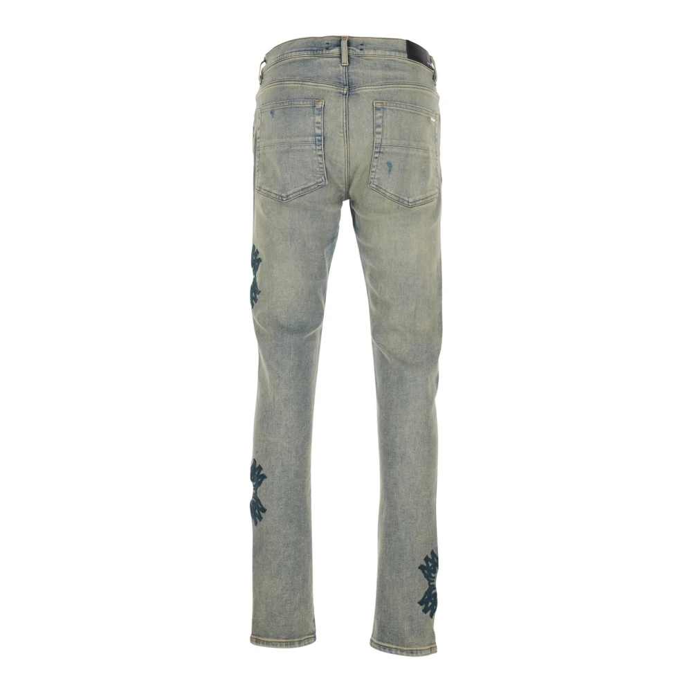 Amiri Blauwe Jeans met Geborduurde Details Blue Heren