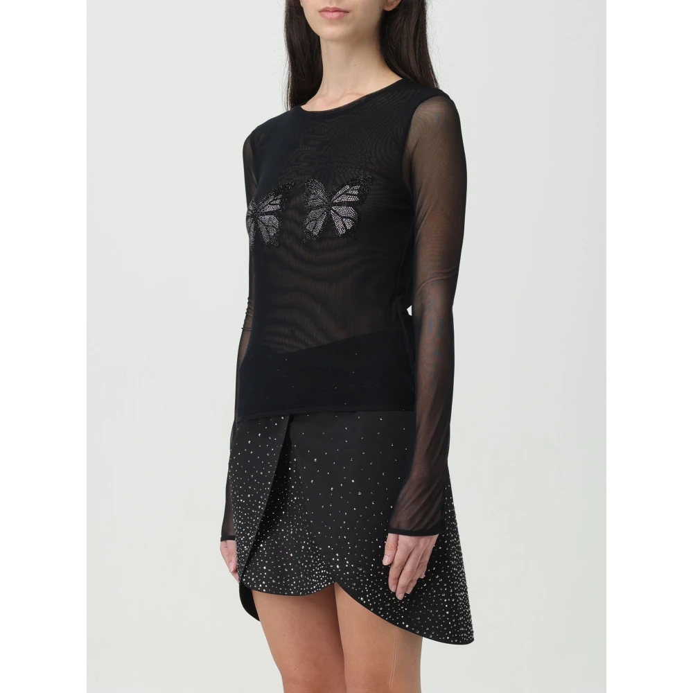 Blumarine Vlinder Tule T-Shirt Black Dames